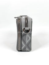 Dior Zipped Pouch Crossbody Diamond Print Grey Coated Canvas 2022