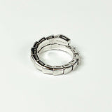Bvlgari Serpenti Viper Ring 18K White Gold with Pavé Diamonds Size 48-50.