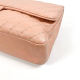 Chanel Flap Shoulder / Sling Bag Salmon Pink Lamsbkin Chevron GHW #16