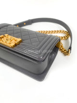 Chanel Boy Small Dark Grey GHW (Chip)