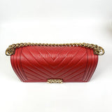 Chanel Boy Medium Chevron Red GHW #23 (2016).