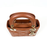 Lady Dior Mini Lambskin Brown / Tan GHW 2017.