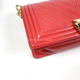 Chanel Boy Medium Chevron Red GHW #23 (2016).