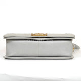 Chanel Boy Medium Light Grey Caviar GHW #25 (2018)