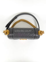 Chanel Boy Small Dark Grey GHW (Chip)