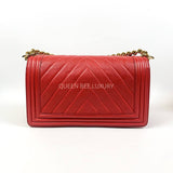 Chanel Boy Medium Chevron Red GHW #23 (2016).