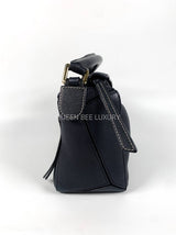 Loewe Puzzle Small Indigo Blue Grained GHW 2019