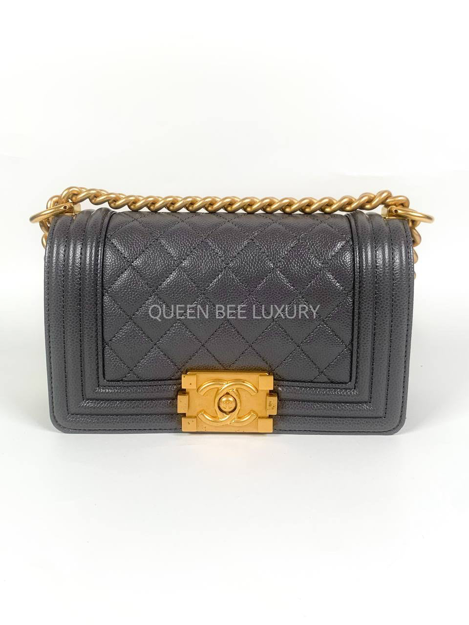 Chanel Boy Small Dark Grey GHW (Chip)
