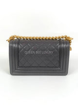 Chanel Boy Small Dark Grey GHW (Chip)