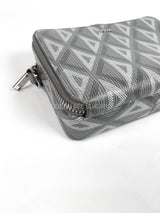 Dior Zipped Pouch Crossbody Diamond Print Grey Coated Canvas 2022