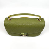 Chanel Cuba CC Top Handle in Grained Calfskin Green LGHW #25 (2018)
