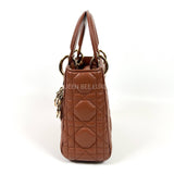 Lady Dior Mini Lambskin Brown / Tan GHW 2017.