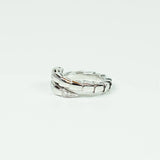 Bvlgari Serpenti Viper Ring 18K White Gold with Pavé Diamonds Size 48-50.