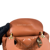 Lady Dior Mini Lambskin Brown / Tan GHW 2017.