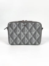 Dior Zipped Pouch Crossbody Diamond Print Grey Coated Canvas 2022