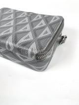 Dior Zipped Pouch Crossbody Diamond Print Grey Coated Canvas 2022