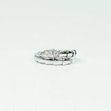 Bvlgari Serpenti Viper Ring 18K White Gold with Pavé Diamonds Size 48-50.