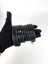 Loewe Puzzle Small Indigo Blue Grained GHW 2019