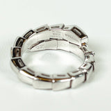 Bvlgari Serpenti Viper Ring 18K White Gold with Pavé Diamonds Size 48-50.