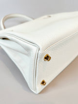 Hermes Kelly 28 / K28 Retourne Craie Veau Togo GHW #W.
