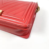 Chanel Boy Medium Chevron Red GHW #23 (2016).