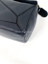 Loewe Puzzle Small Indigo Blue Grained GHW 2019