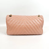 Chanel Flap Shoulder / Sling Bag Salmon Pink Lamsbkin Chevron GHW #16