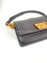 Chanel Boy Small Dark Grey GHW (Chip)