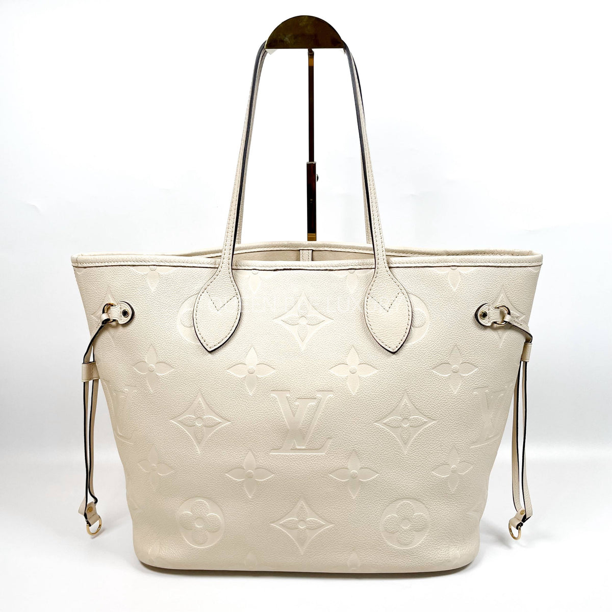 LV Neverfull MM Empriente Leather Creme (CHIP) with Pouch