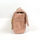 Chanel Flap Shoulder / Sling Bag Salmon Pink Lamsbkin Chevron GHW #16