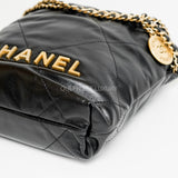 Chanel C22 Mini Black GHW (Chip)