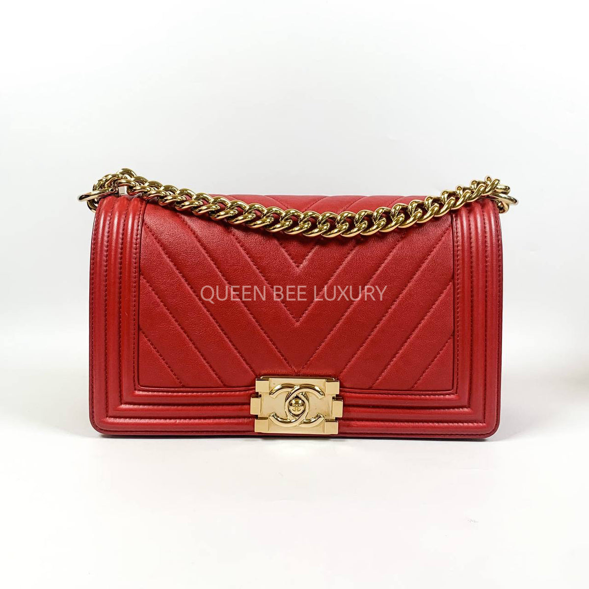 Chanel Boy Medium Chevron Red GHW #23 (2016).