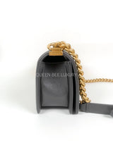 Chanel Boy Small Dark Grey GHW (Chip)