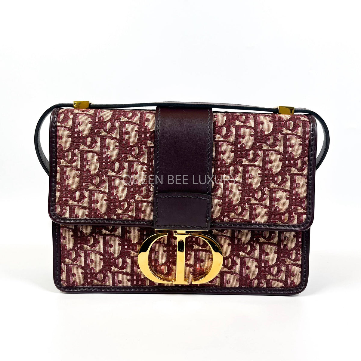 Dior Montaigne 30 Canvas Oblique Maroon GHW 2019