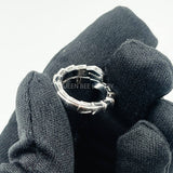 Bvlgari Serpenti Viper Ring 18K White Gold with Pavé Diamonds Size 48-50.