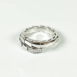 Bvlgari Serpenti Viper Ring 18K White Gold with Pavé Diamonds Size 48-50.